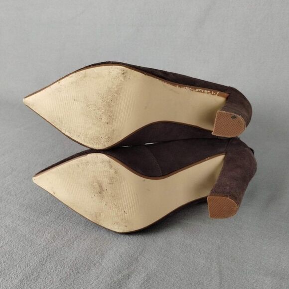 Steve Madden CARDII Suede Leather Pointy Toes Taupe Heeled Booties, Size 8M - Picture 7 of 13